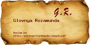 Glovnya Rozamunda névjegykártya